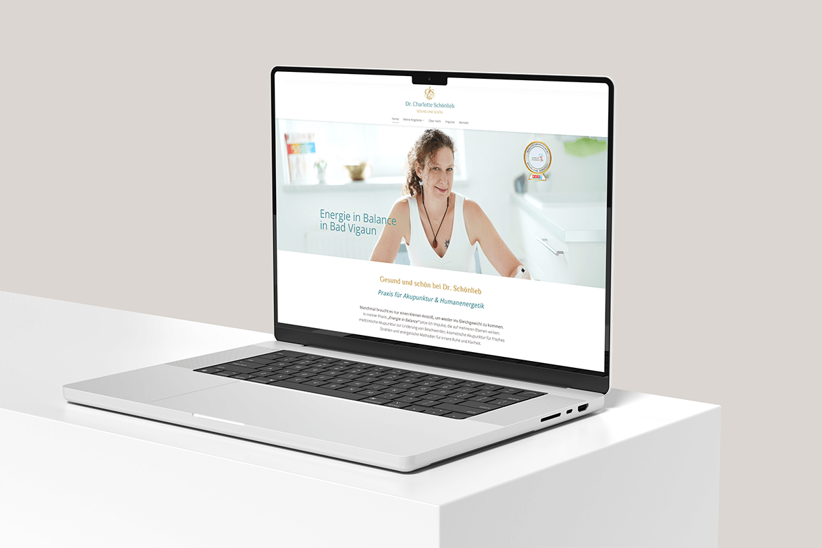 Laptop zeigt Startseite Energie in Balance in Bad Vigaun